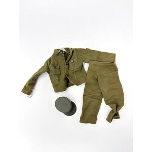 Vintage GI Joe Hasbro Stock Fatigues Green Uniform Jacket Pants Hat Outfit